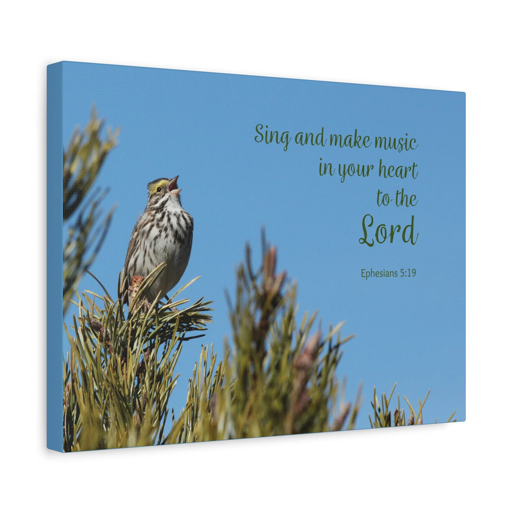 Scripture Canvas In Your Heart Ephesians 5:19 Christian Wall Art Bible Verse